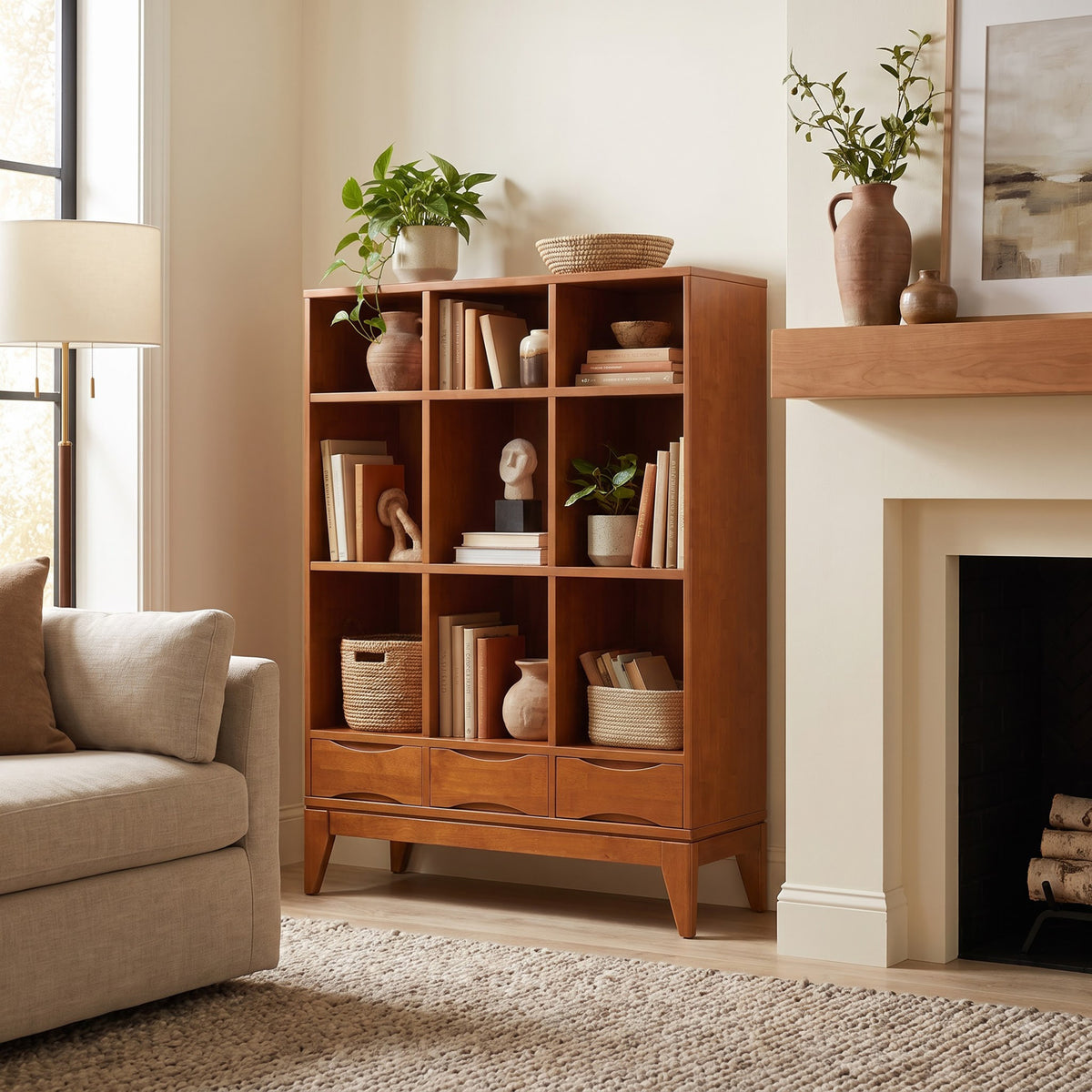 Teak Brown | Harper Cube Bookcase