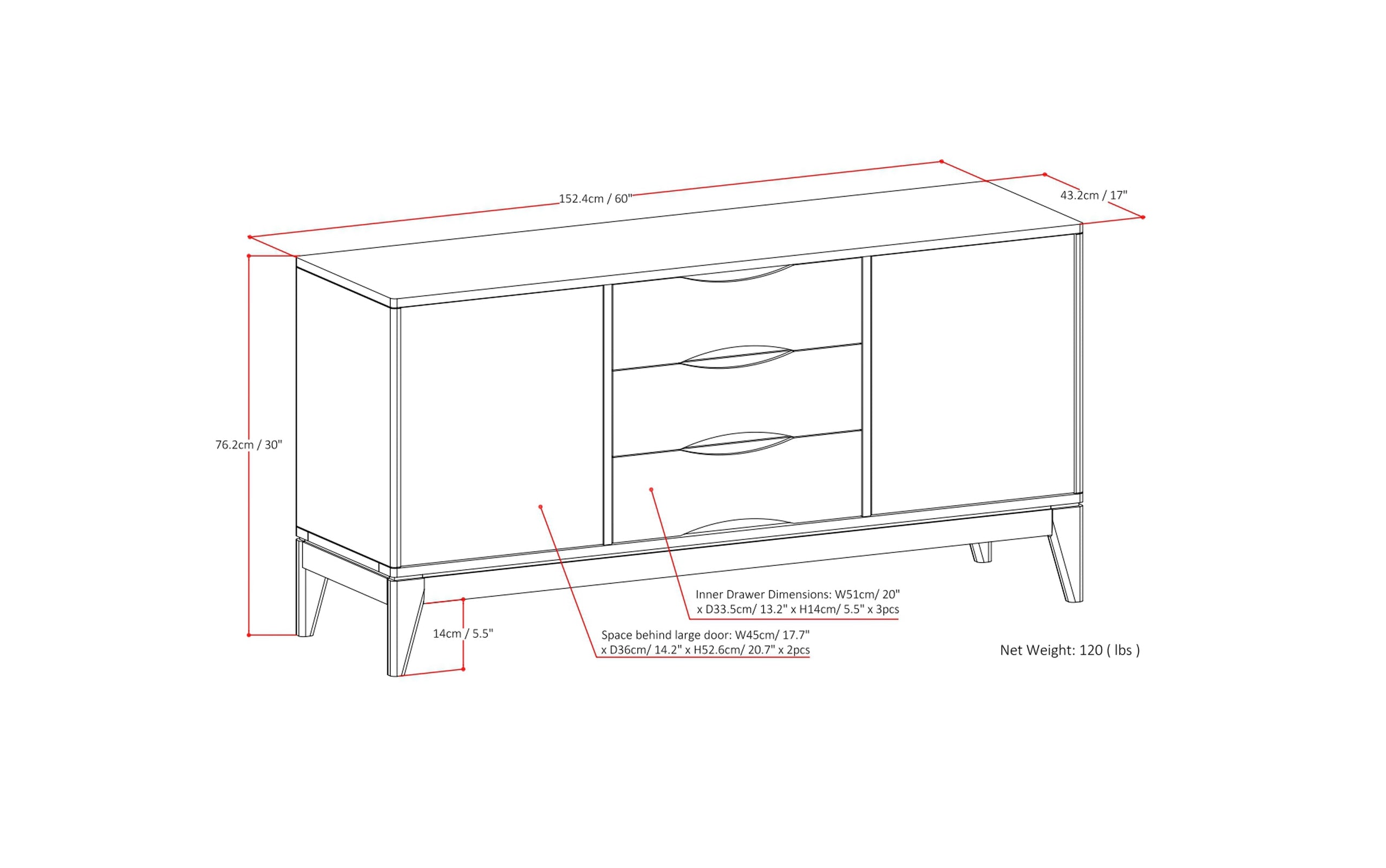 Walnut Brown | Harper Sideboard Buffet