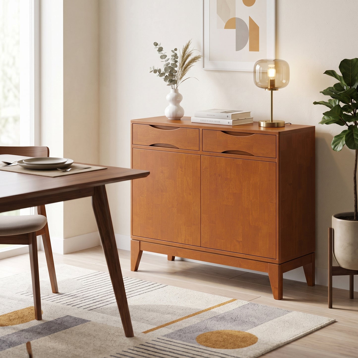 Teak Brown | Harper Entryway Storage Cabinet