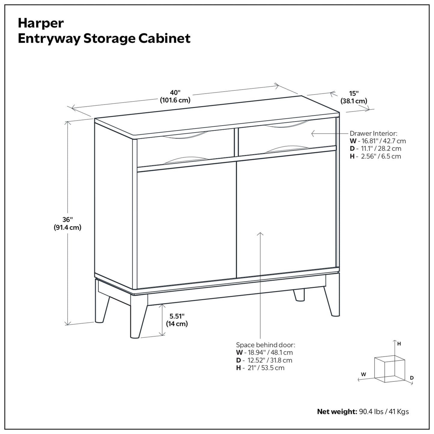 Walnut Brown | Harper Entryway Storage Cabinet