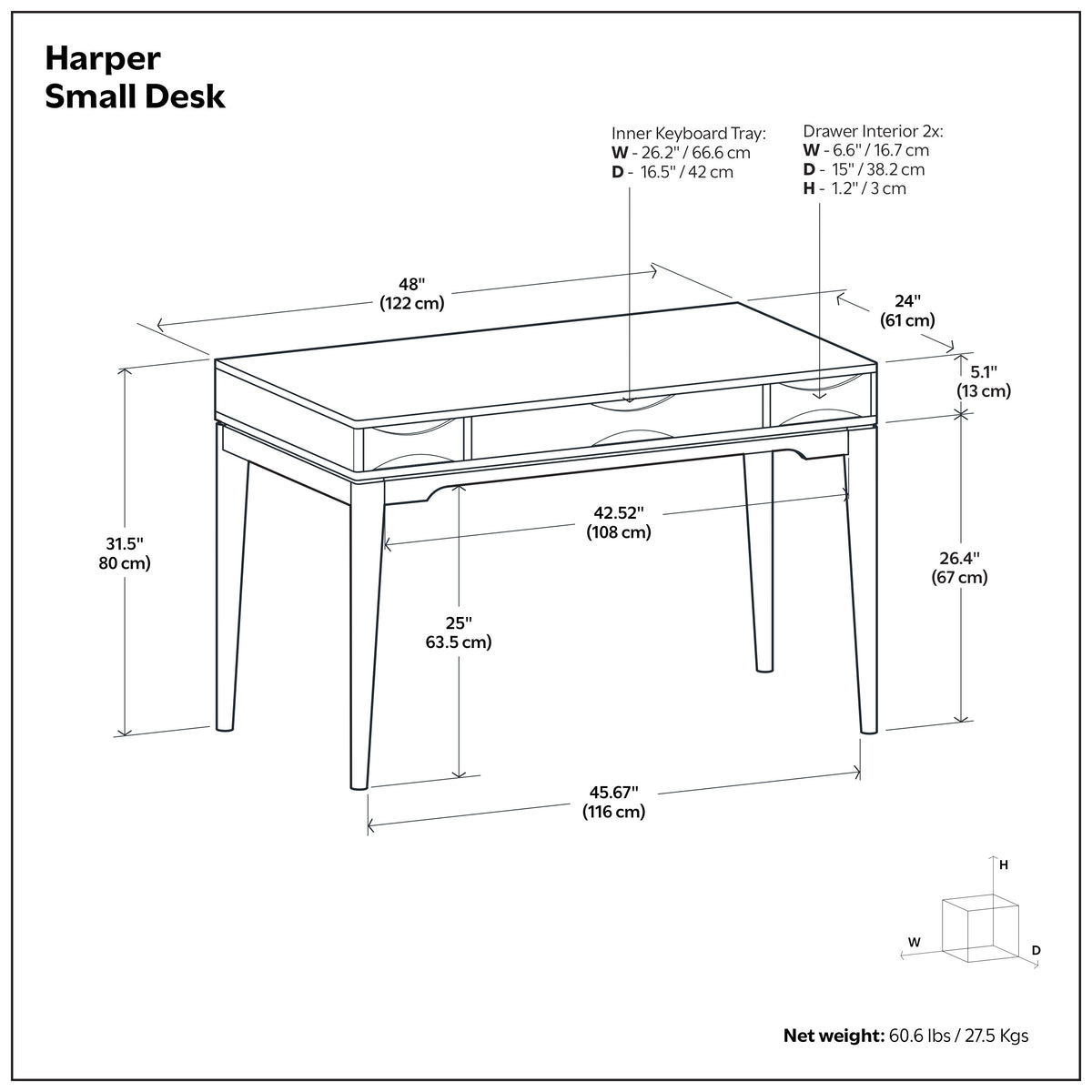 Black | Harper Small Desk