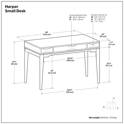 Light Golden Brown | Harper Small Desk