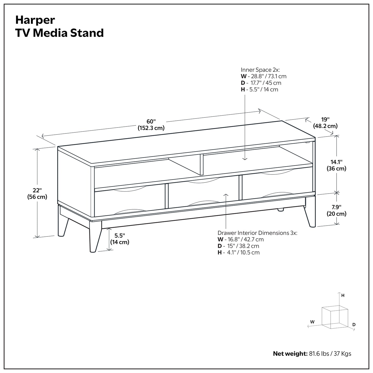 Teak Brown | Harper TV Stand