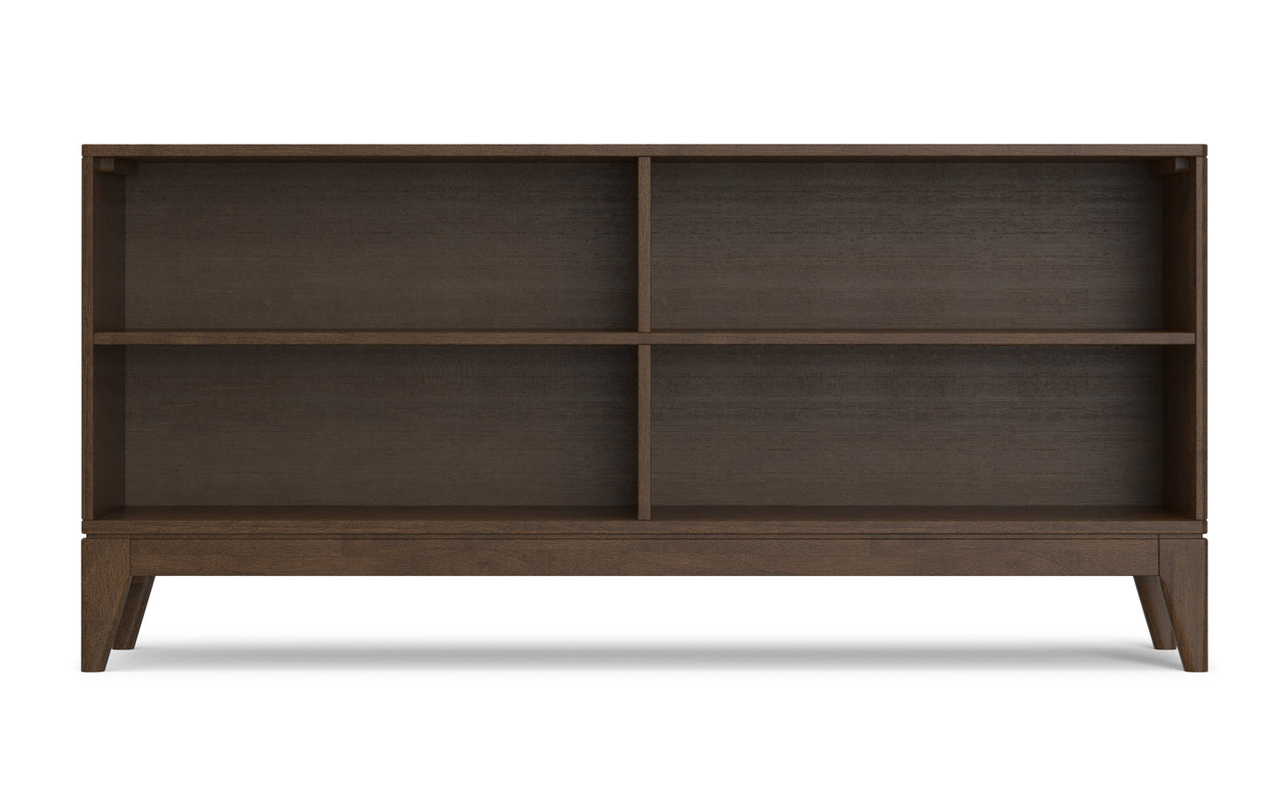 Walnut Brown | Harper 4-Shelf Low Bookcase