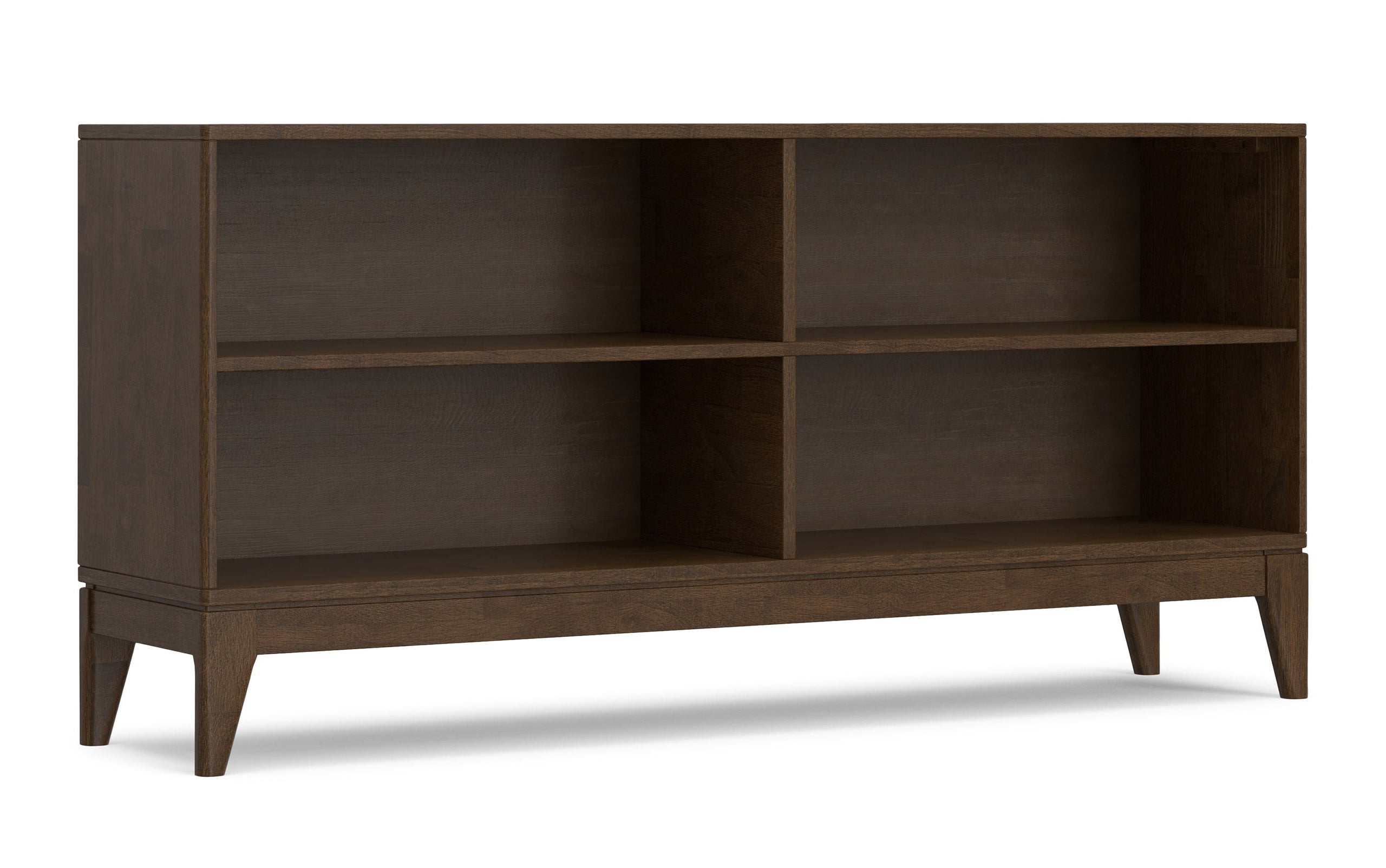 Walnut Brown | Harper 4-Shelf Low Bookcase