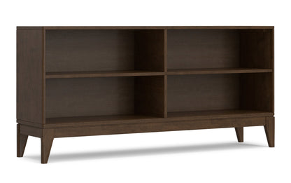 Walnut Brown | Harper 4-Shelf Low Bookcase