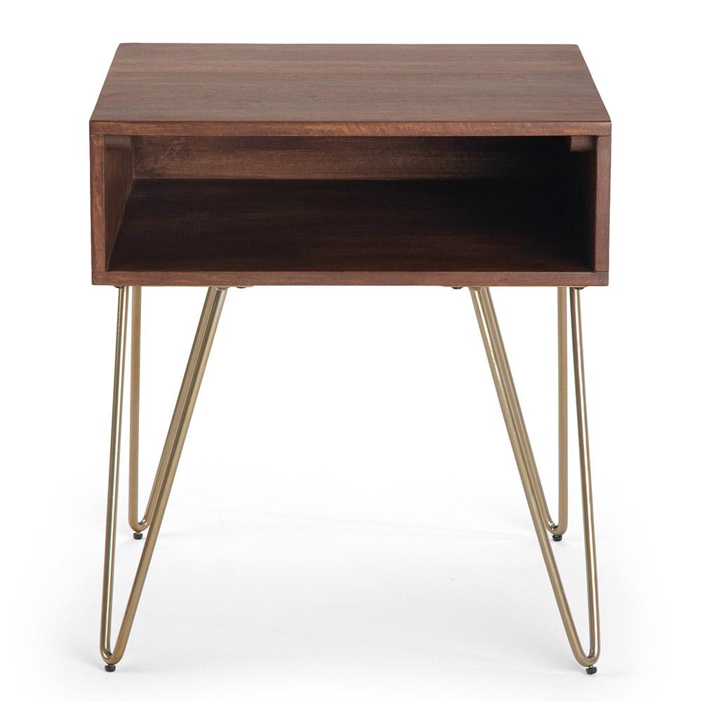 Hunter 22 inch Square End Side Table in Natural Mango Wood | – Simpli Home