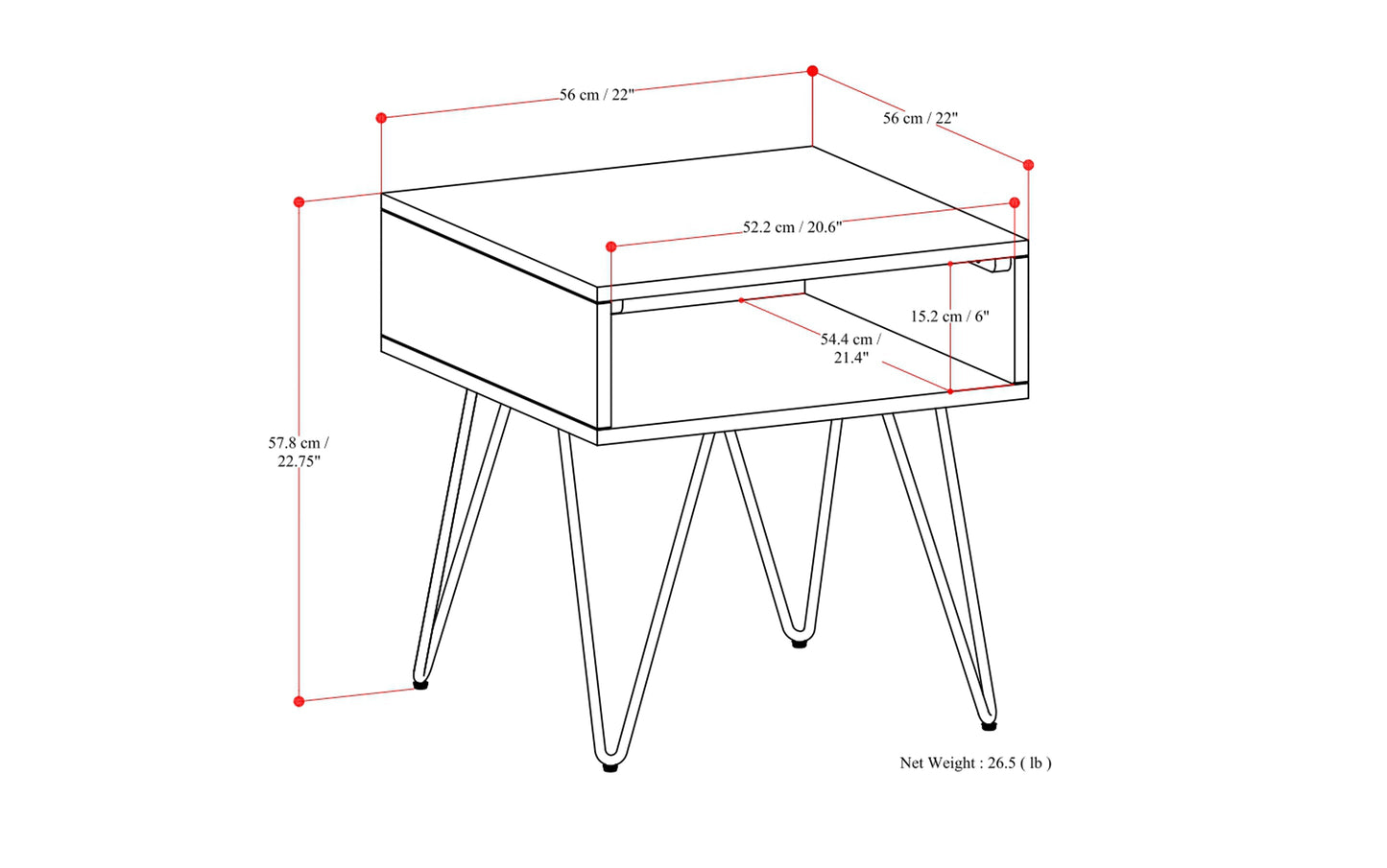 Walnut Walnut | Hunter End Table in Walnut