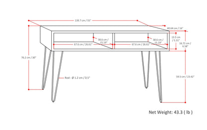Hunter Console Sofa Table in Mango