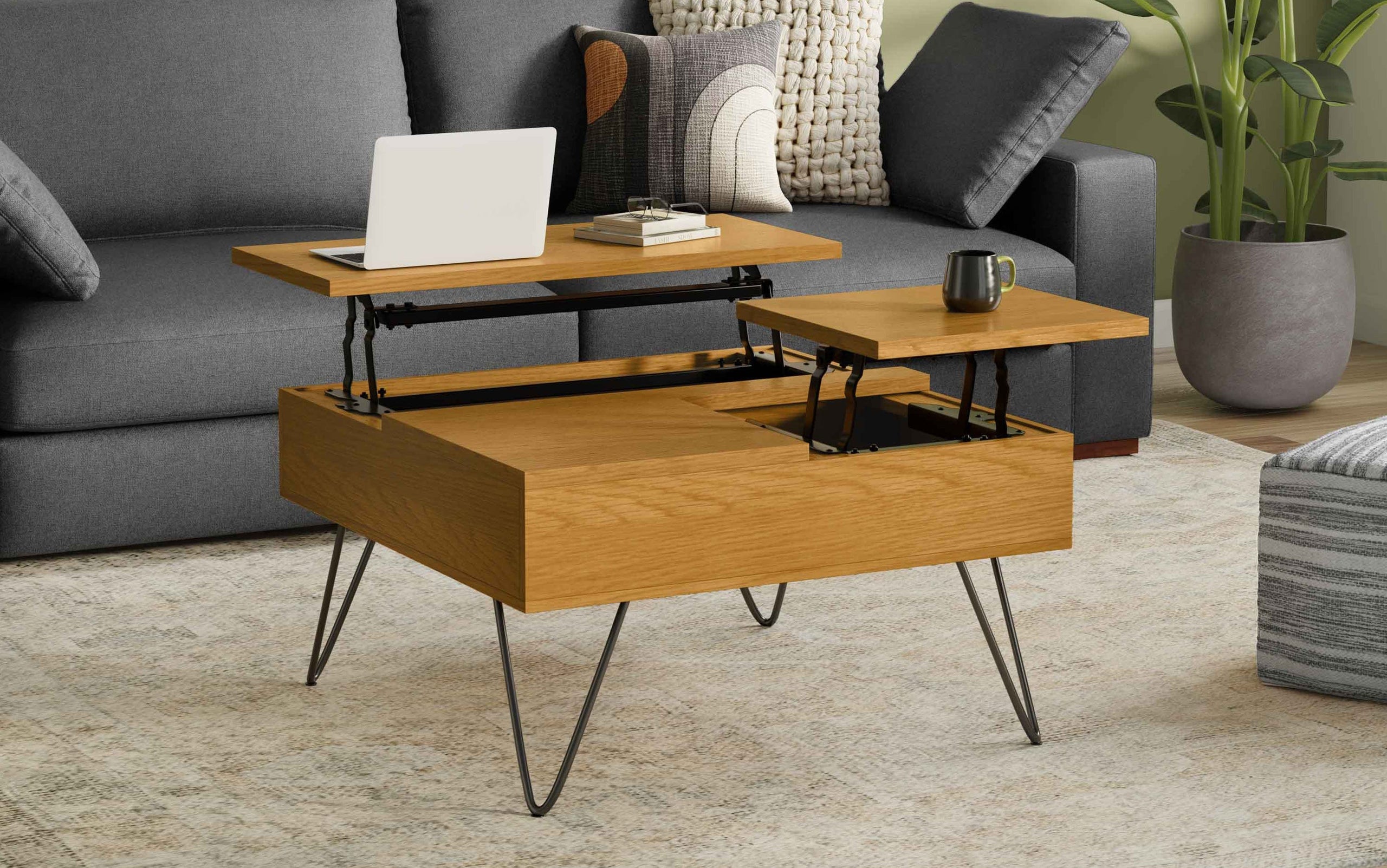Oak Oak | Hunter Lift Top Square Coffee Table