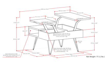 Walnut Walnut | Hunter Lift Top Square Coffee Table