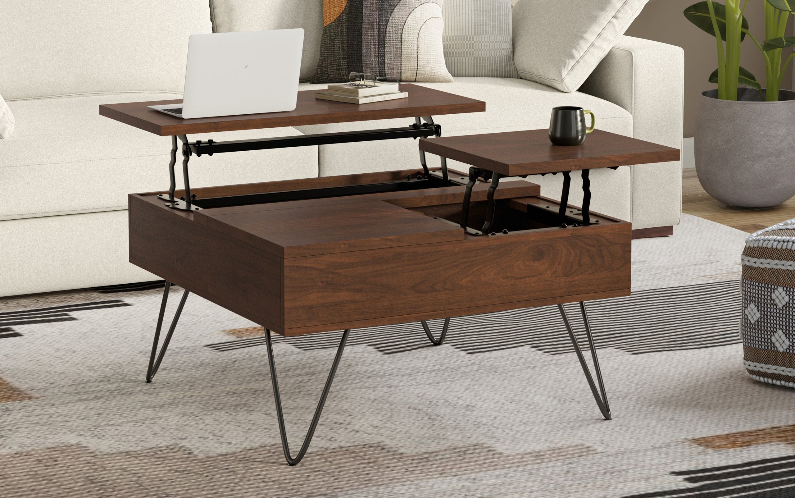 Walnut Walnut | Hunter Lift Top Square Coffee Table