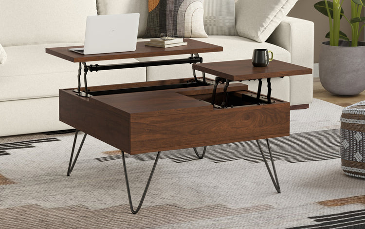 Walnut Walnut | Hunter Lift Top Square Coffee Table