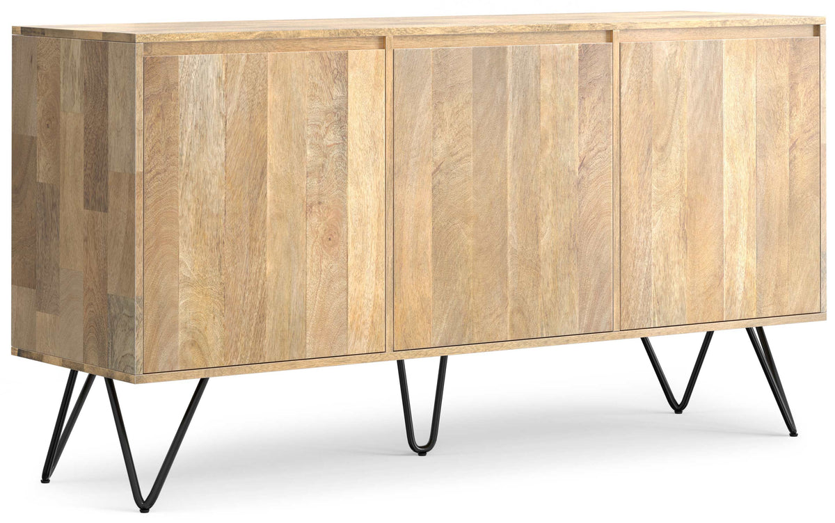 Hunter Solid Mango Wood 3 Door Sideboard Buffet in Natural