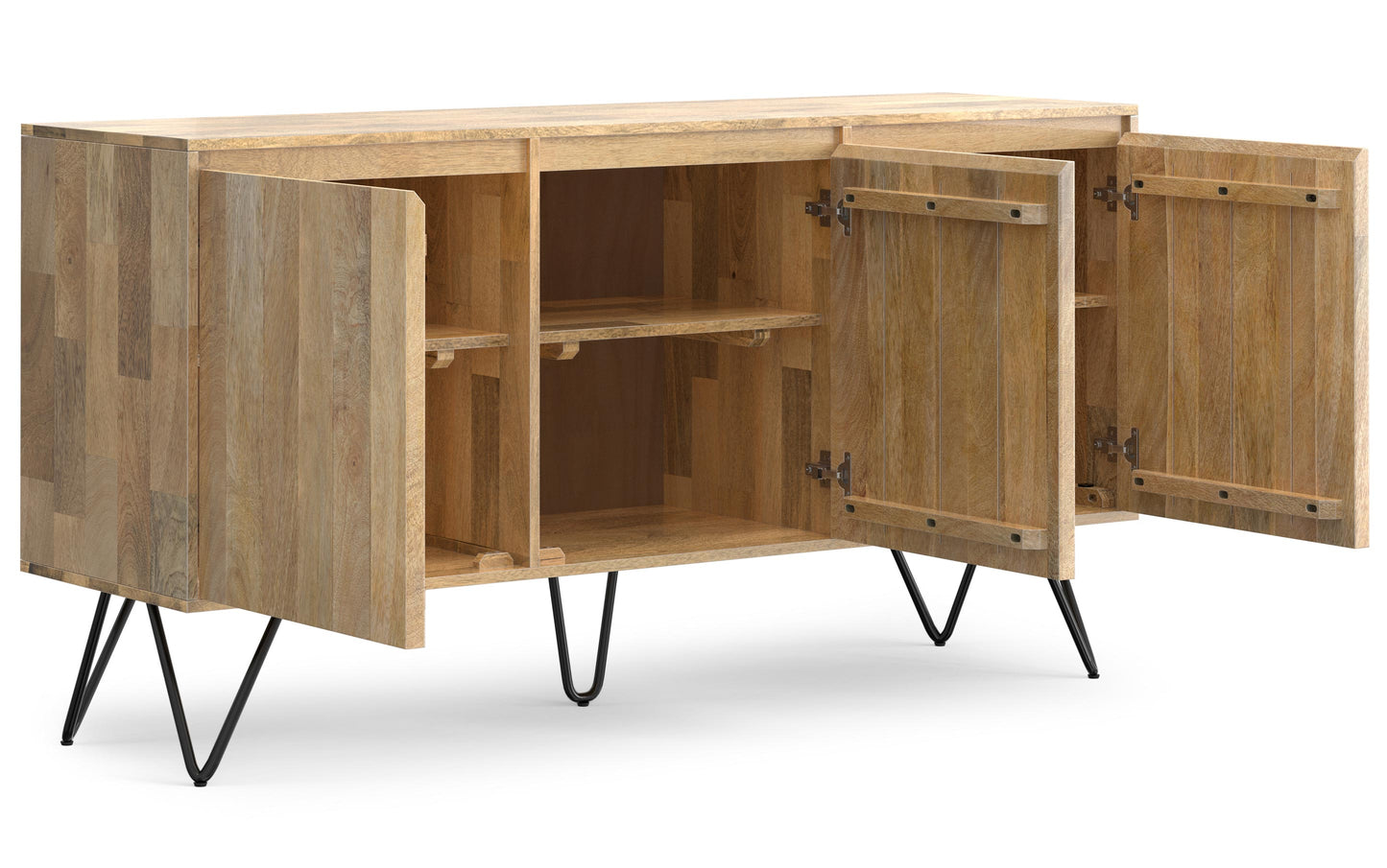 Natural Solid Wood - Mango | Hunter 3 Door Sideboard Buffet