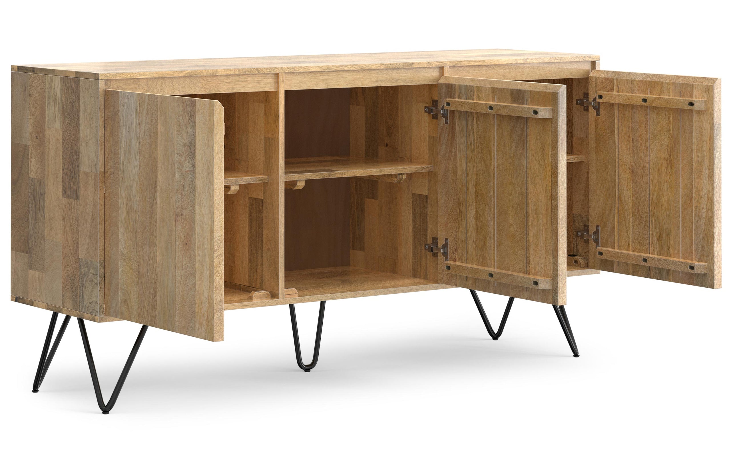 Natural Solid Wood - Mango | Hunter 3 Door Sideboard Buffet