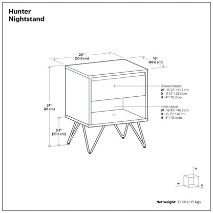 Oak Oak | Hunter Nightstand in Oak