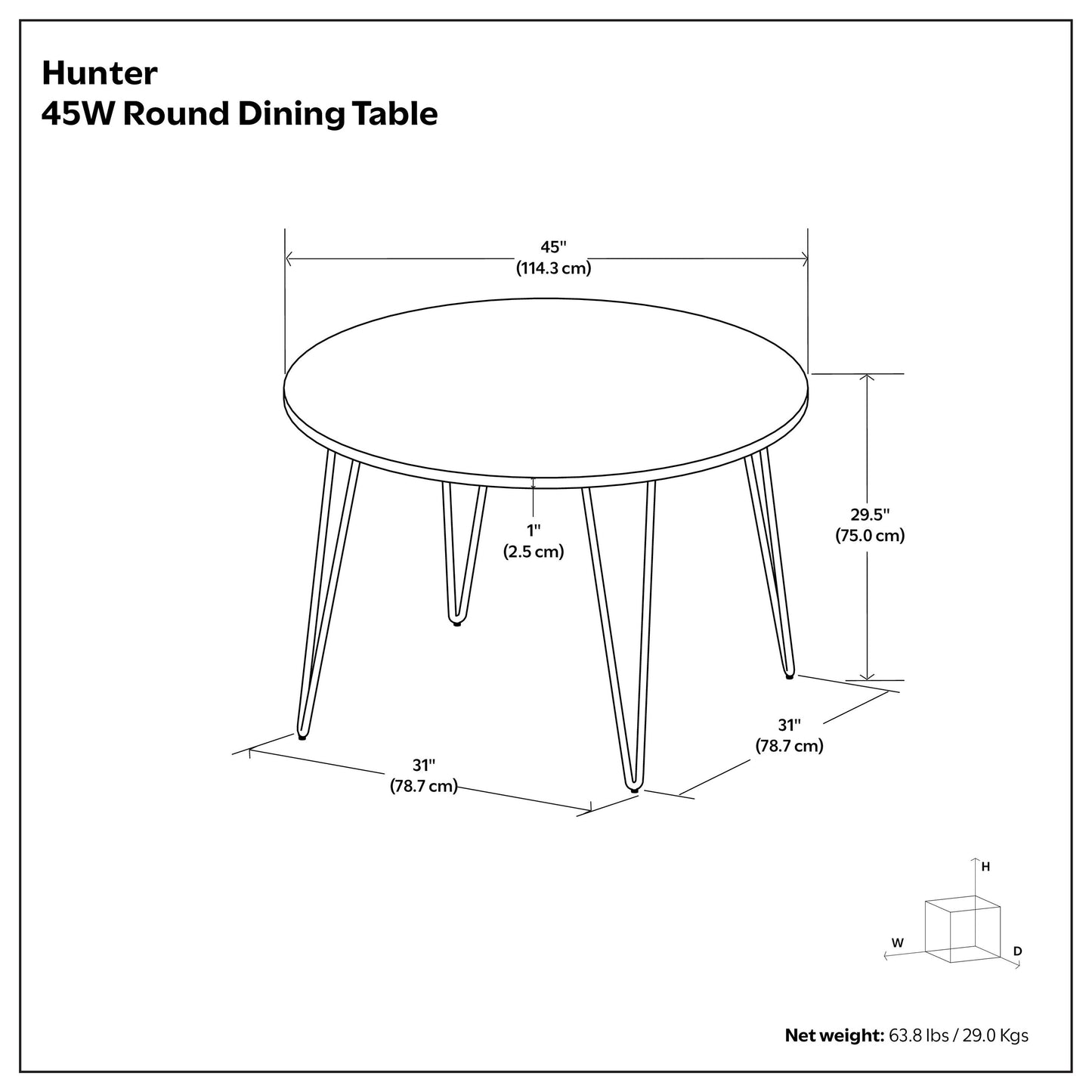 Round 45 inch | Hunter 45 Inch Round Dining Table in Mango
