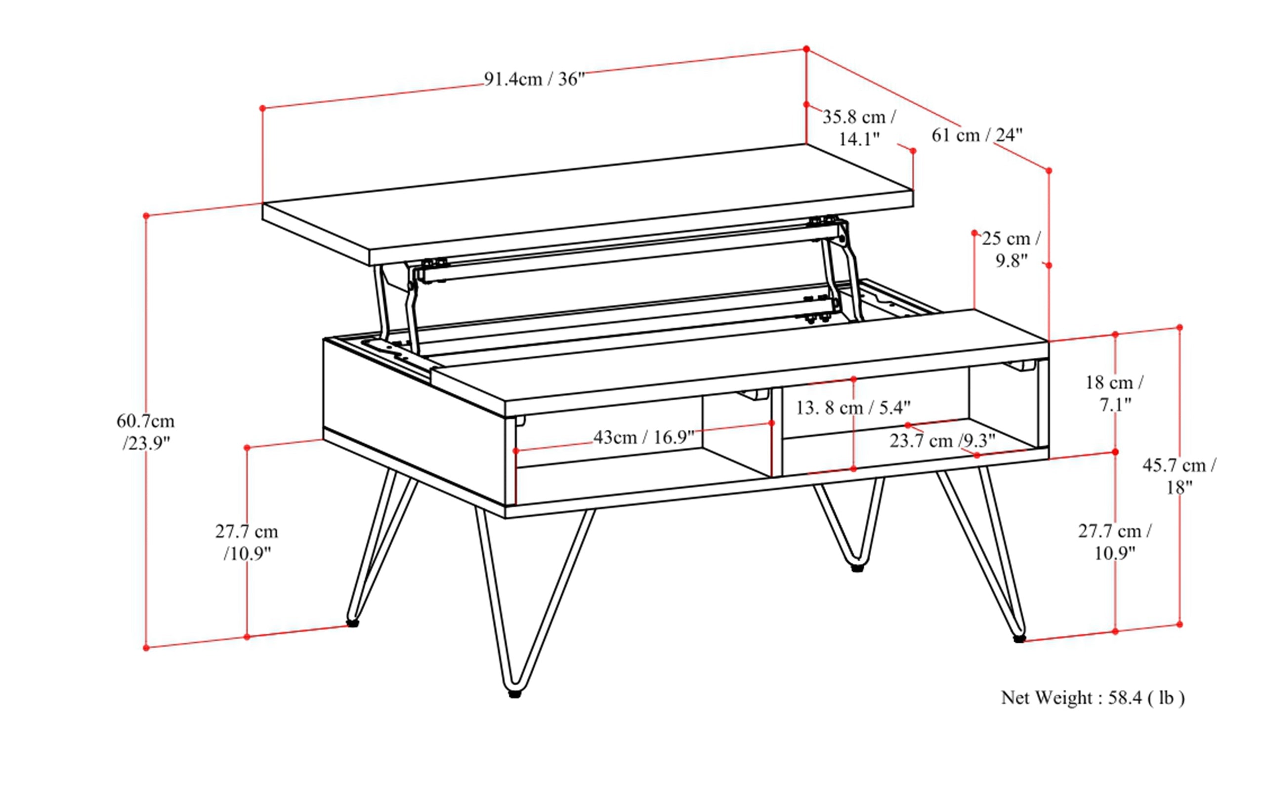 Walnut Black Walnut | Hunter Small Lift Top Coffee Table