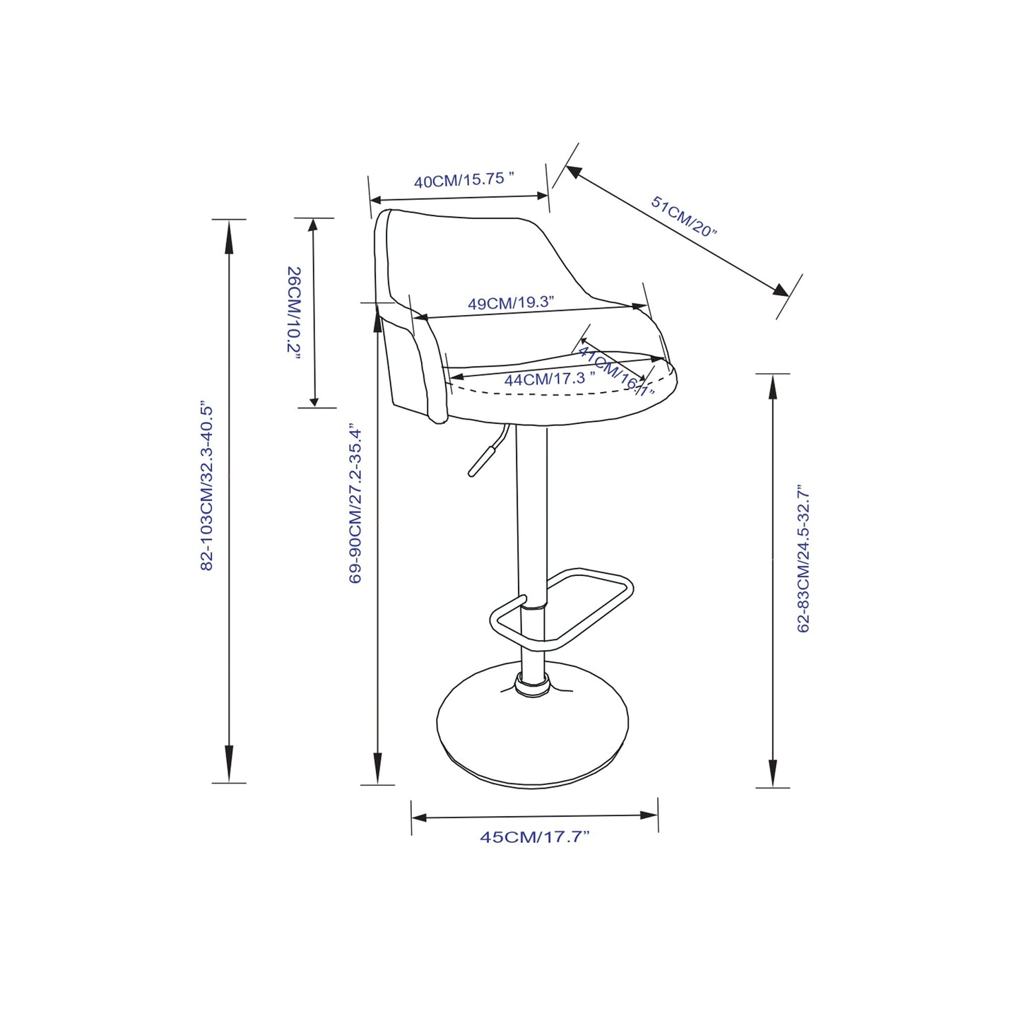 Hutton Adjustable Bar Stool