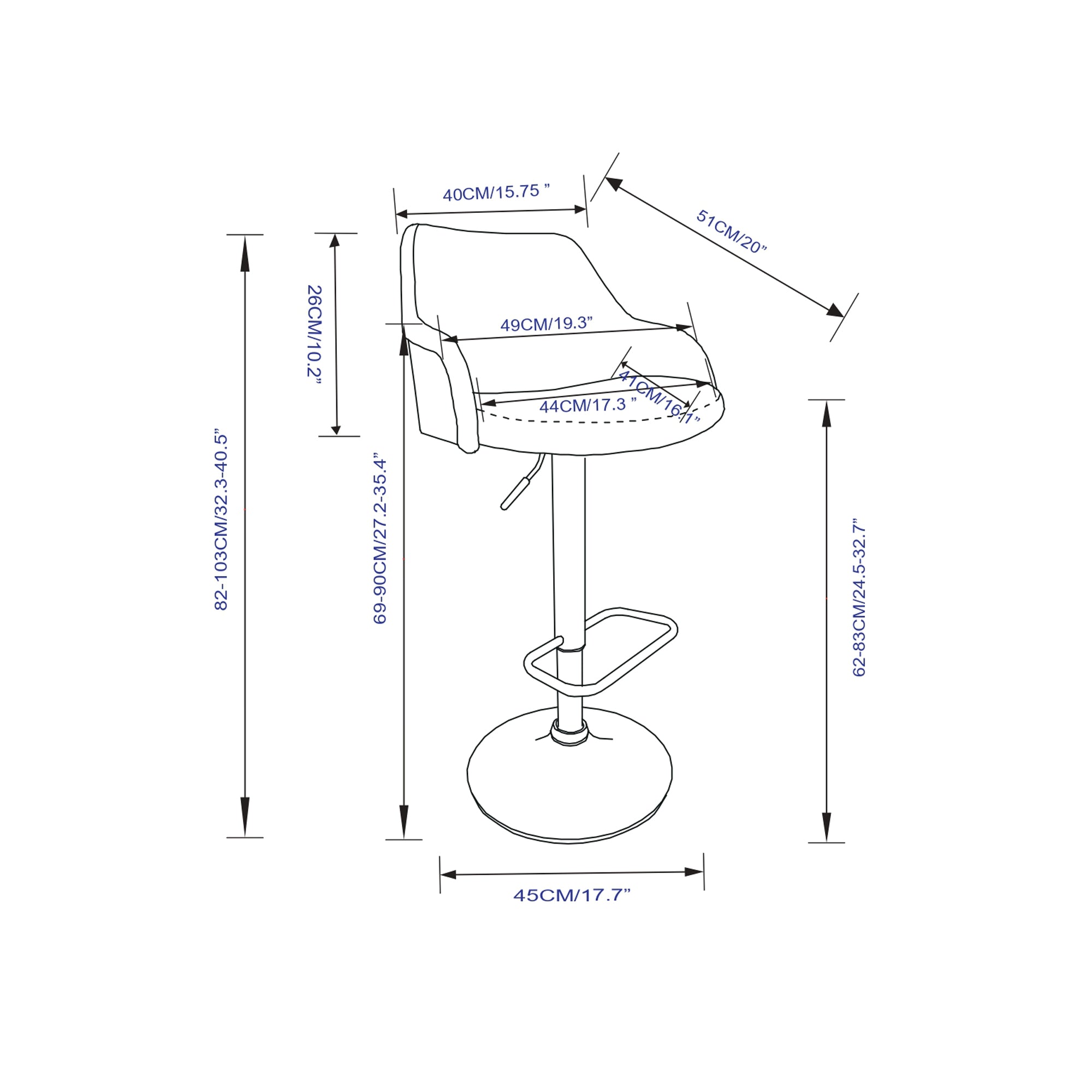 Hutton Adjustable Bar Stool