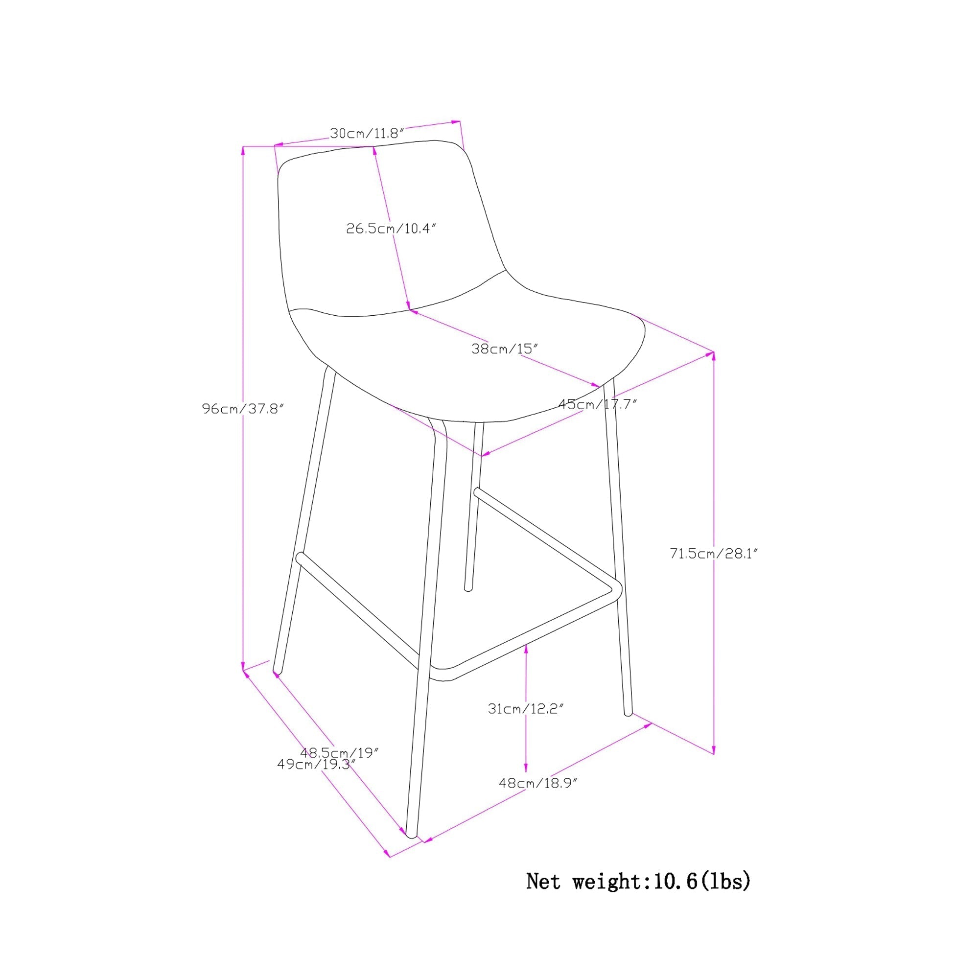 Camel Brown | Jolie Bar Stool (Set of 2)