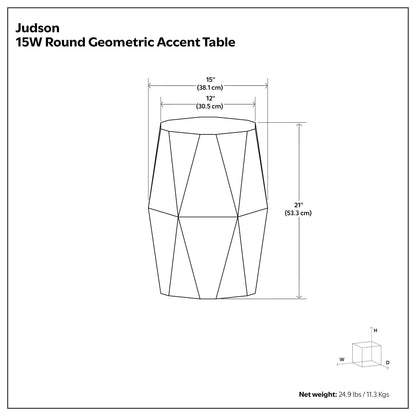 Black | Judson 15 inch Round Geometric Accent Table
