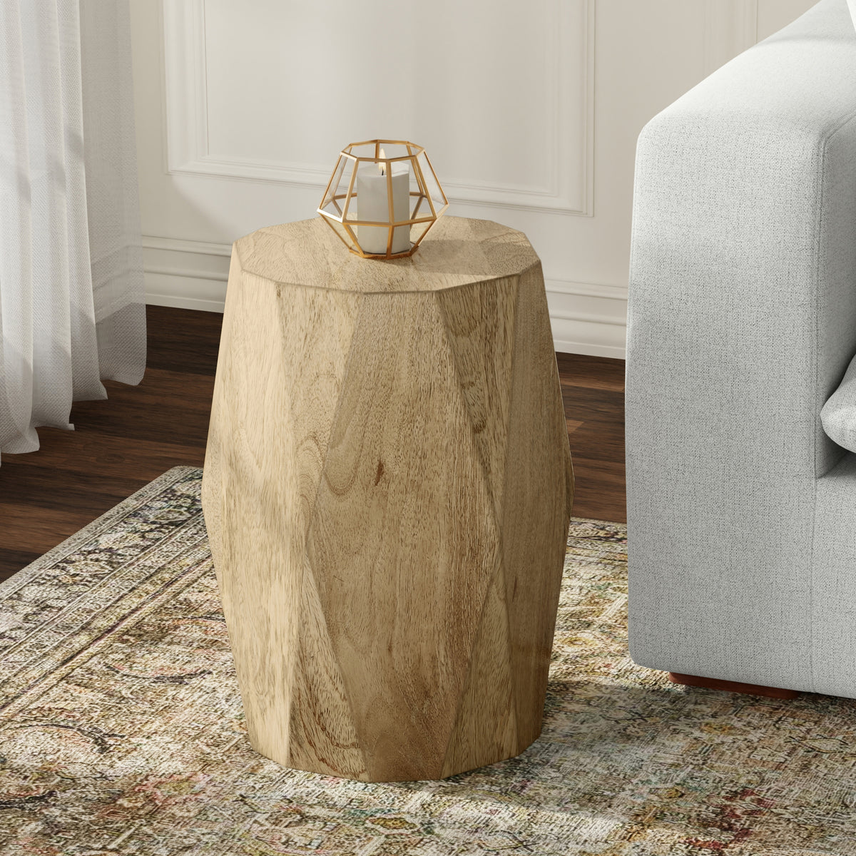Refined Natural | Judson 15 inch Round Geometric Accent Table