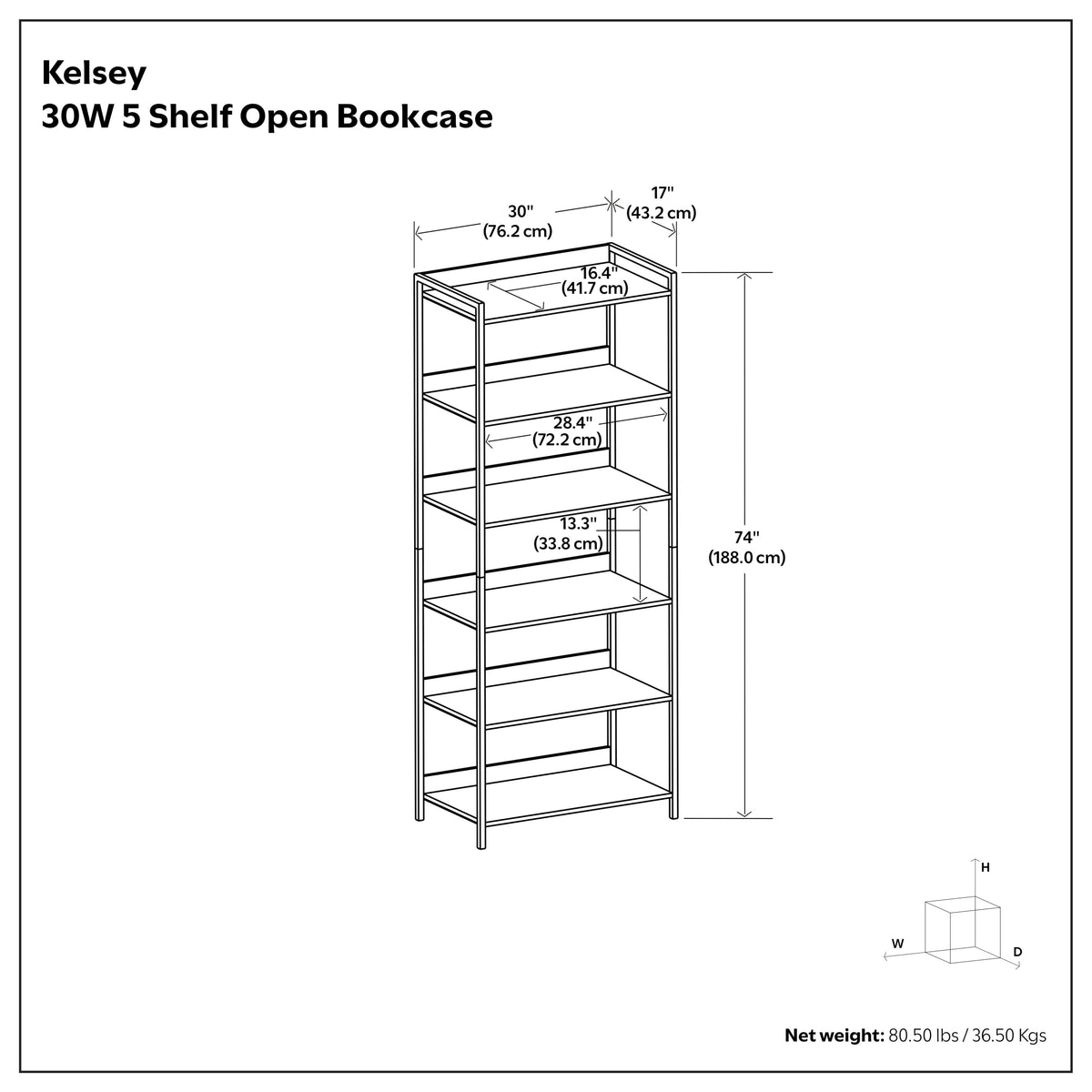 Kelsey Large Bookshelf