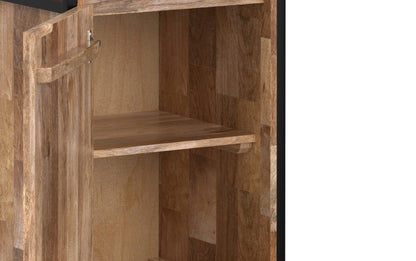 Natural | Kelsey Narrow Bookshelf with Cabinet