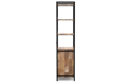 Natural | Kelsey Narrow Bookshelf with Cabinet