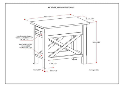 Black | Kitchener Narrow Side Table