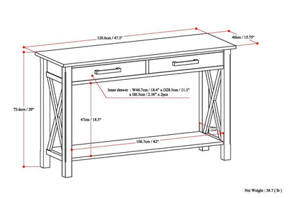 Black | Kitchener 47.5 inch Console Sofa Table