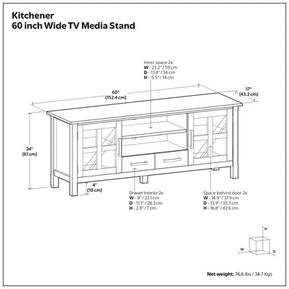 White | Kitchener 60 inch TV Stand
