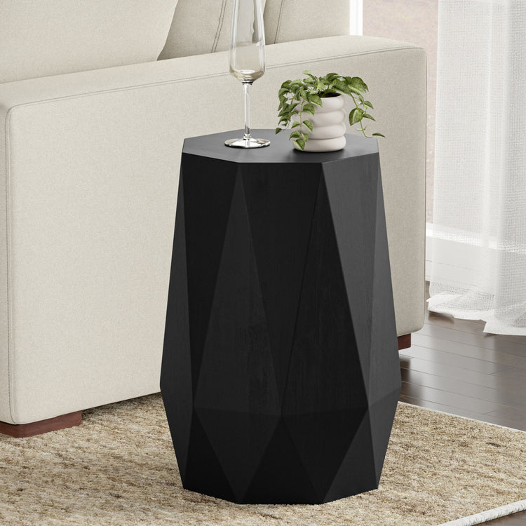 Black | Kurt 15 inch Octagon Geometric Accent Table