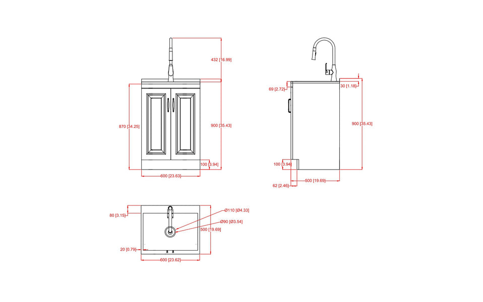 Darwin Deluxe 24 inch Laundry Cabinet