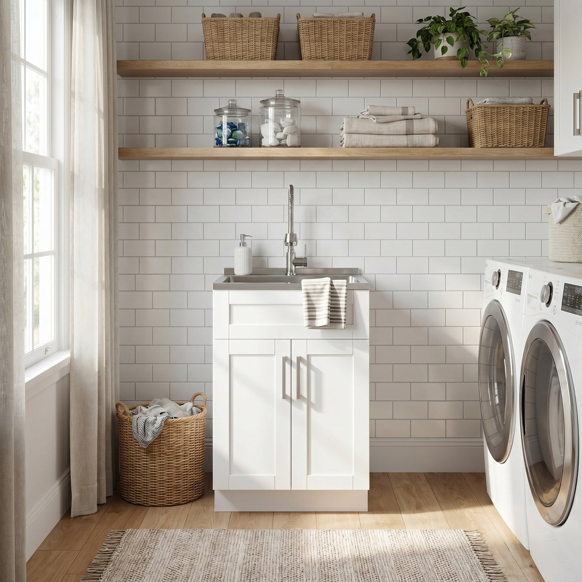 Pure White | Hennessy Stainless Steel Laundry Cabinet