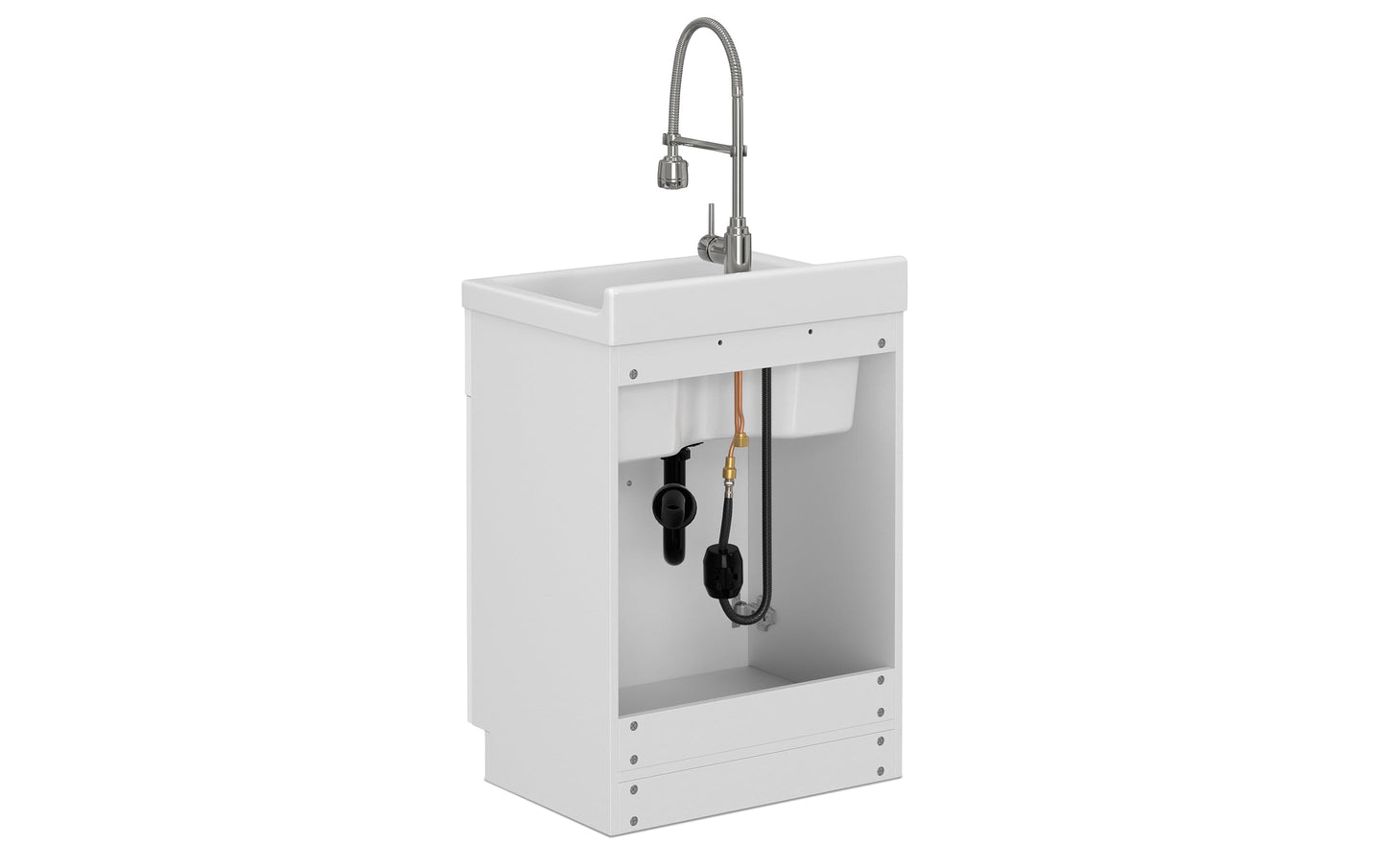 Hennessy All-In-One Deluxe 24-inch Laundry Utility Sink and Cabinet with ABS Sink