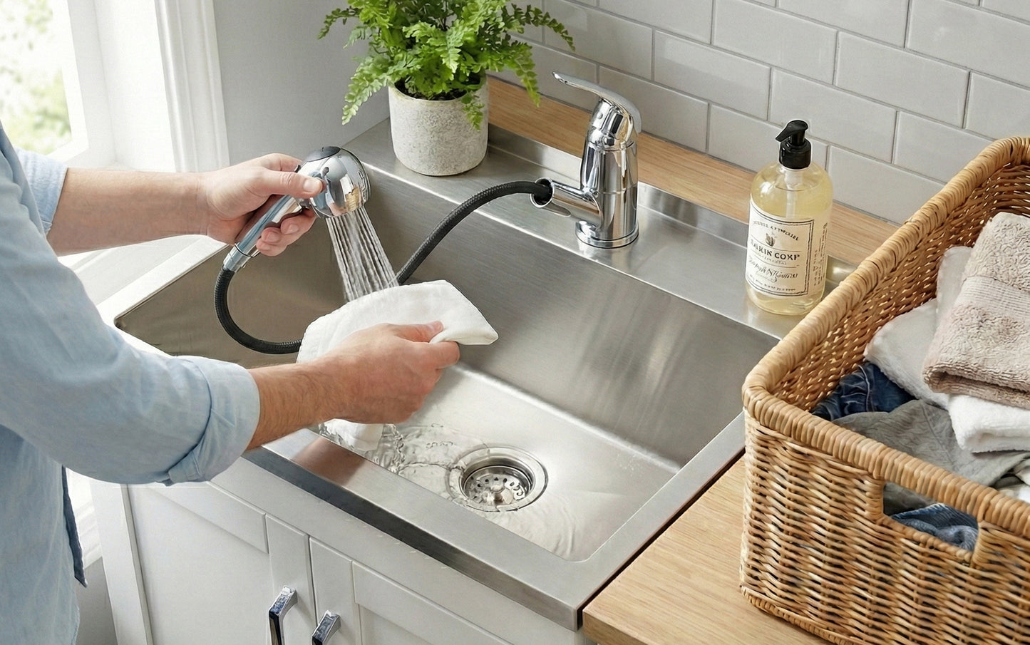 White 28 inch | Kyle All-In-One 28-inch Laundry Utility Sink and Cabinet