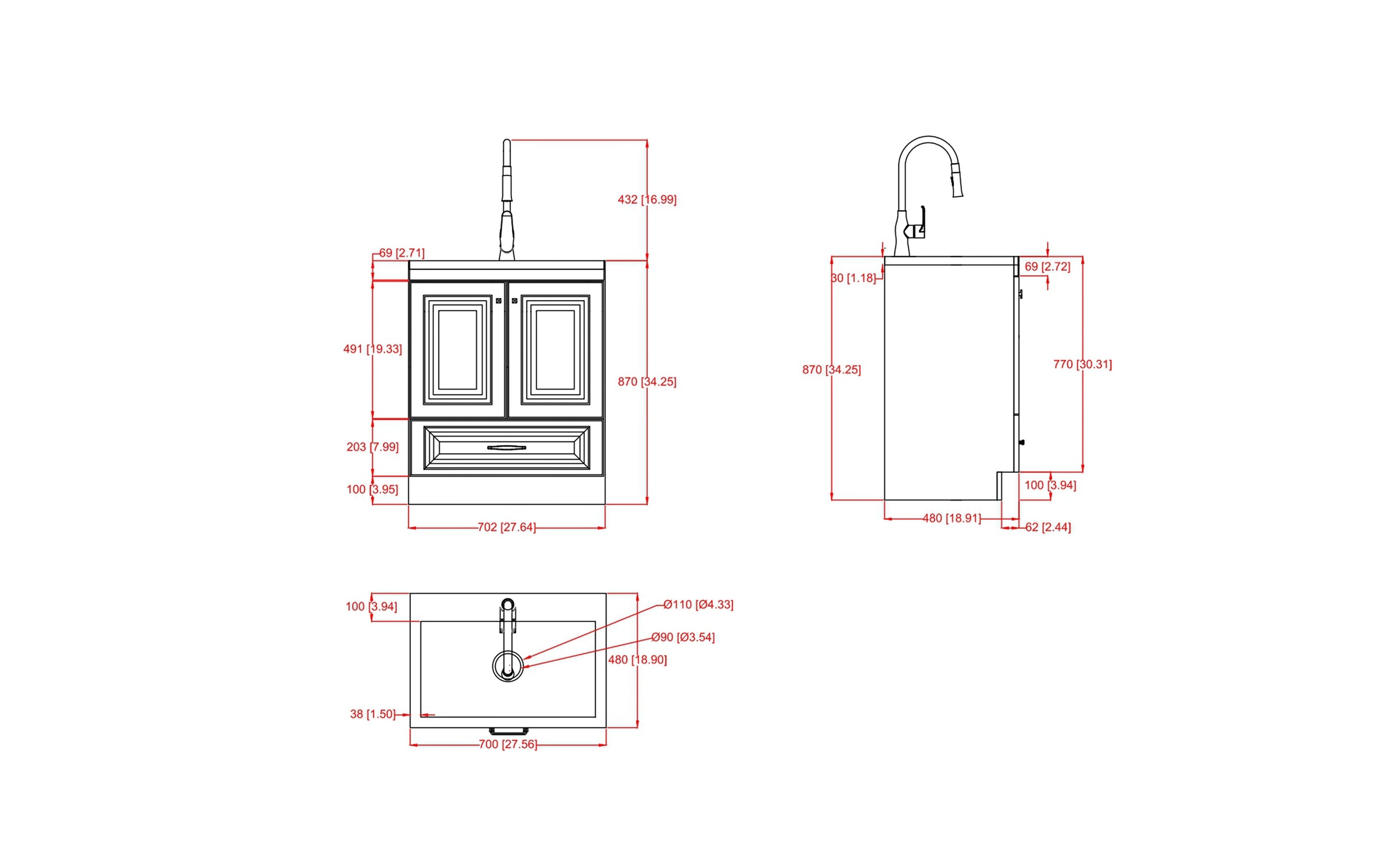 Lawrence 28 inch Laundry Cabinet 