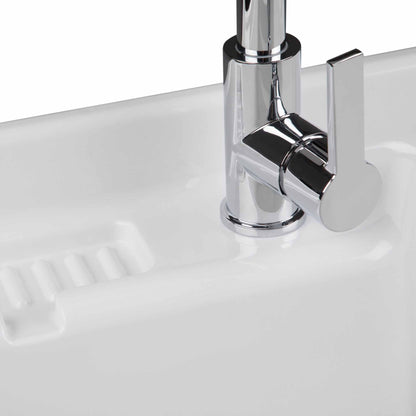 Pure White | Maile 28 inch Laundry Cabinet with Pull-out Faucet and ABS Sink
