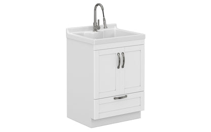 Maile All-In-One 24-inch Laundry Utility Sink and Cabinet with ABS Sink
