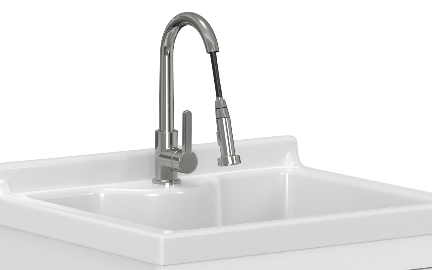 Maile All-In-One 24-inch Laundry Utility Sink and Cabinet with ABS Sink