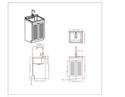 24 Inch Pure White | Murphy ABS Laundry Cabinet