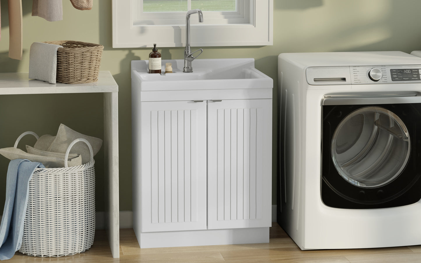 Murphy All-In-One 28-inch Laundry Utility Sink and Cabinet with ABS Sink