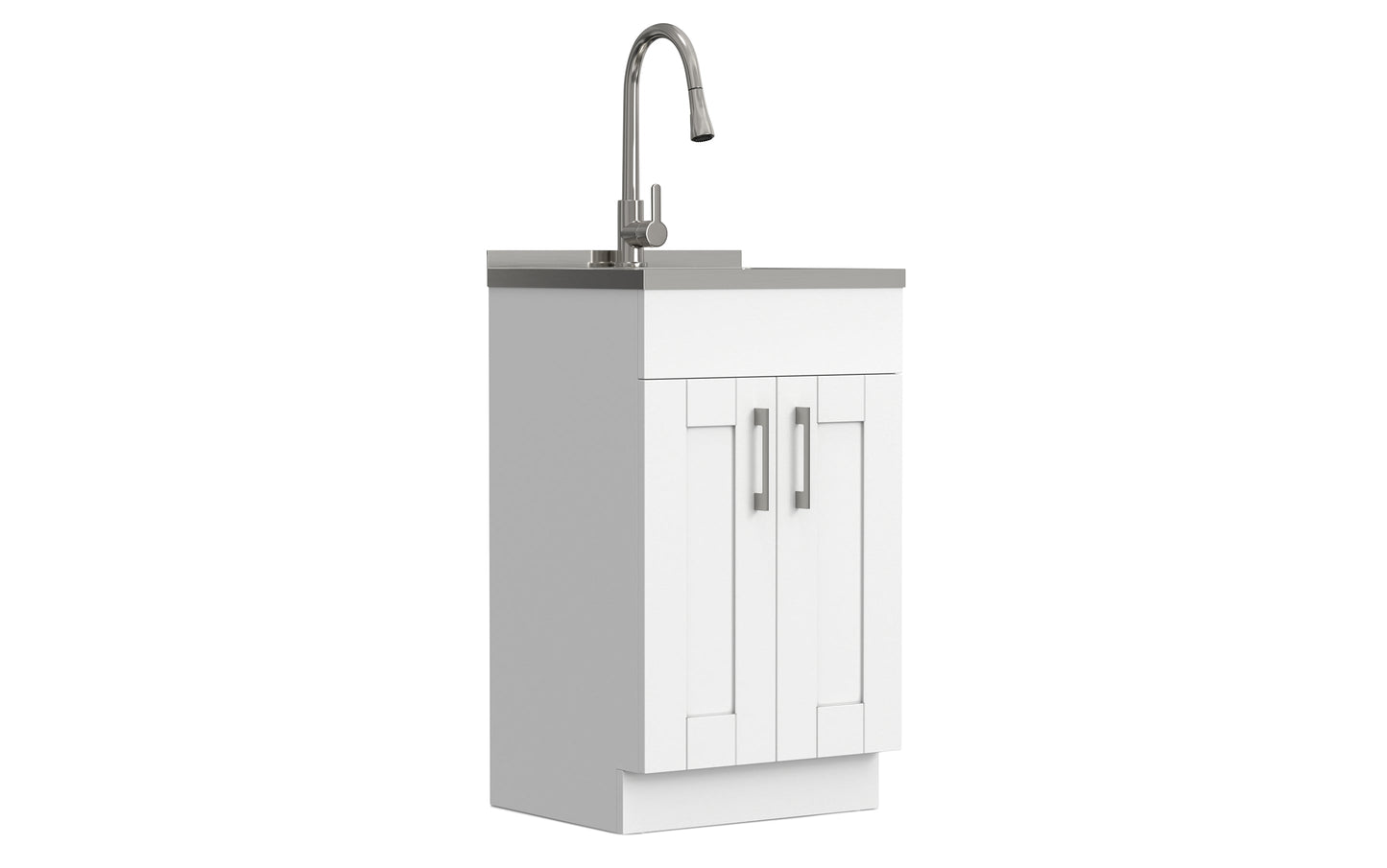 Modern Wide Shaker All-In-One 20-inch Laundry Utility Sink and Cabinet