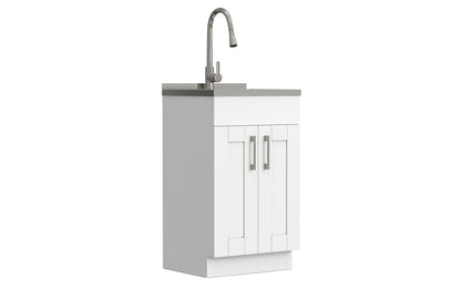 Modern Wide Shaker All-In-One 20-inch Laundry Utility Sink and Cabinet