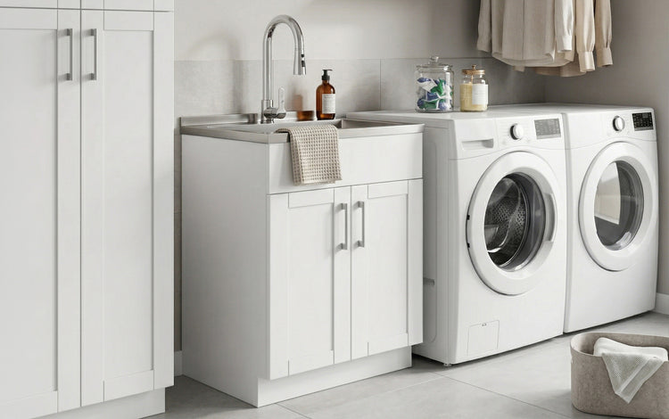 Modern Wide Shaker 28 inch Laundry Cabinet