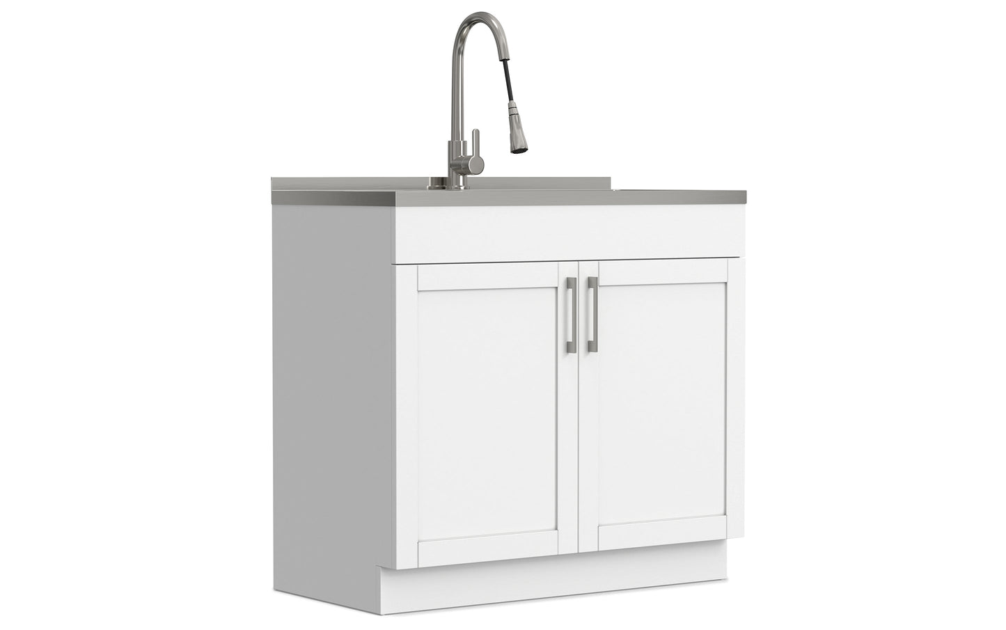 Modern Wide Shaker All-In-One 36-inch Laundry Utility Sink and Cabinet