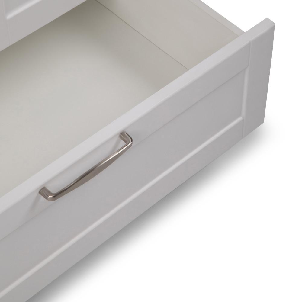 Pure White | Reed 28 inch Laundry Cabinet with Pull-out Faucet and Stainless Steel Sink